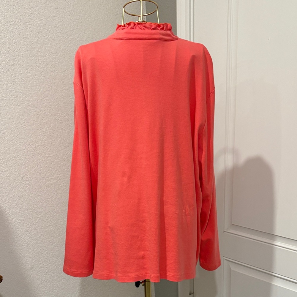 Appleseed's Vibrant Coral Button-Down Blouse - image 5